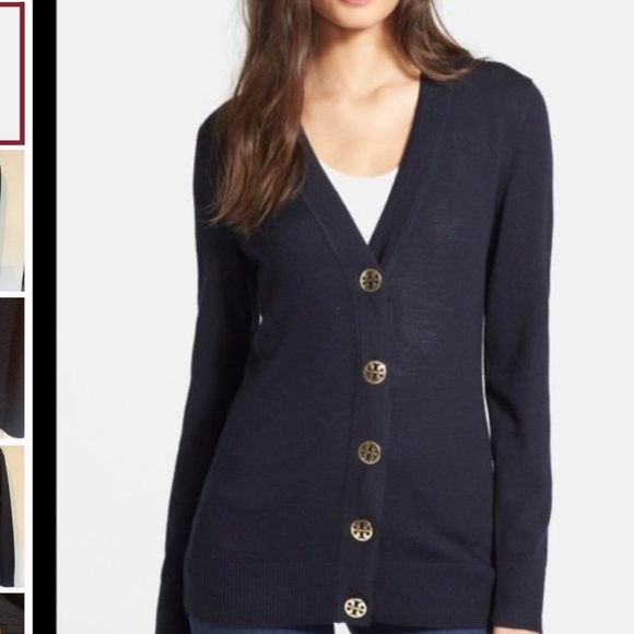 Tory Burch Sweaters - Tory Burch navy wool Simone cardigan small